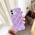 For iPhone 12 / 12 Pro Candy Color Elegant Rhombic Texture TPU Phone Case(Purple) - 1