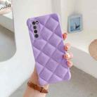 For Huawei nova 7 5G Candy Color Elegant Rhombic Texture TPU Phone Case(Purple) - 1