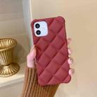 For iPhone 13 Pro Max Skin Feel Matte Rhombic Texture TPU Phone Case (Wine Red) - 1