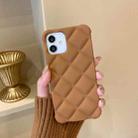 For iPhone 11 Pro Max Skin Feel Matte Rhombic Texture TPU Phone Case (Caramel) - 1