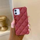 For iPhone 11 Pro Max Skin Feel Matte Rhombic Texture TPU Phone Case (Wine Red) - 1