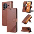 For vivo X80 AZNS Sheepskin Texture Flip Leather Phone Case(Brown) - 1