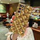 For Samsung Galaxy S22 5G Rhombic Texture Electroplated TPU Phone Case(Gold) - 1