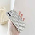 For iPhone 13 Elegant Rhombic Texture Electroplated TPU Phone Case(Silver) - 1