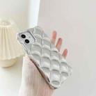 For iPhone 12 Pro Max Elegant Rhombic Texture Electroplated TPU Phone Case(Silver) - 1