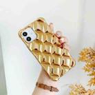 For iPhone 11 Pro Max Elegant Rhombic Texture Electroplated TPU Phone Case (Gold) - 1