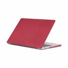 Carbon Fiber Textured Plastic Laptop Protective Case For MacBook Pro 16.2 inch A2485 2021(Red) - 1