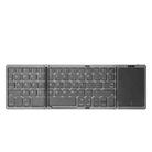B089T Foldable Bluetooth Keyboard Rechargeable with Touchpad(Grey) - 1