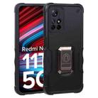 For Xiaomi Redmi Note 11T 5G Ring Holder Non-slip Armor Phone Case(Black) - 1