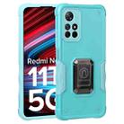 For Xiaomi Redmi Note 11T 5G Ring Holder Non-slip Armor Phone Case(Mint Green) - 1