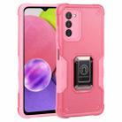 For Samsung Galaxy A03s 165.8mm US Version Ring Holder Non-slip Armor Phone Case(Pink) - 1