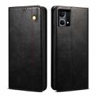 For OPPO Reno7 4G / F21 Pro Oil Wax Crazy Horse Texture Leather Phone Case(Black) - 1