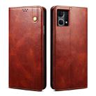 For OPPO Reno7 4G / F21 Pro Oil Wax Crazy Horse Texture Leather Phone Case(Brown) - 1