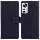 For Xiaomi 12 Lite Skin Feel Pure Color Flip Leather Phone Case(Black) - 1