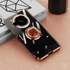 For Sharp Aquos R7 Electroplating Ring Holder Transparent Phone Case(Rose Gold) - 1