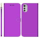 For Motorola Moto E32 Imitated Mirror Surface Leather Phone Case(Purple) - 1