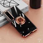 For Sony Xperia 1 IV Electroplating Ring Holder Transparent Phone Case(Rose Gold) - 1