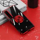 For Sony Xperia 10 IV Electroplating Ring Holder Transparent Phone Case(Red) - 1