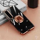 For Sony Xperia 10 IV Electroplating Ring Holder Transparent Phone Case(Rose Gold) - 1