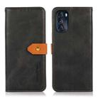 For Motorola Moto G 5G 2022 KHAZNEH Dual-color Cowhide Texture Flip Leather Phone Case(Black) - 1