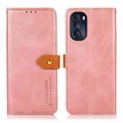 For Motorola Moto G 5G 2022 KHAZNEH Dual-color Cowhide Texture Flip Leather Phone Case(Rose Gold) - 1