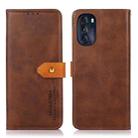 For Motorola Moto G 5G 2022 KHAZNEH Dual-color Cowhide Texture Flip Leather Phone Case(Brown) - 1