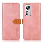 For Xiaomi 12 Lite KHAZNEH Dual-color Cowhide Texture Flip Leather Phone Case(Rose Gold) - 1