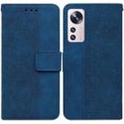 For Xiaomi 12 Lite Geometric Embossed Leather Phone Case(Blue) - 1