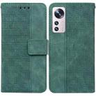 For Xiaomi 12 Lite Geometric Embossed Leather Phone Case(Green) - 1