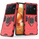 For vivo X80 Pro 5G PC + TPU Shockproof Protective Phone Case with Magnetic Ring Holder(Red) - 1