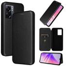 For OPPO A57 5G Carbon Fiber Texture Leather Phone Case(Black) - 1