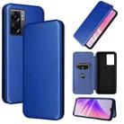 For OPPO A57 5G Carbon Fiber Texture Leather Phone Case(Blue) - 1