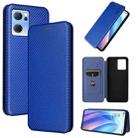 For OPPO Reno7 4G / F21 Pro 4G Carbon Fiber Texture Leather Phone Case(Blue) - 1
