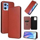 For OPPO Reno7 4G / F21 Pro 4G Carbon Fiber Texture Leather Phone Case(Brown) - 1