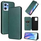 For OPPO Reno7 4G / F21 Pro 4G Carbon Fiber Texture Leather Phone Case(Green) - 1