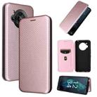 For Sharp Aquos R7 Carbon Fiber Texture Leather Phone Case(Rose Gold) - 1