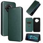 For Sharp Aquos R7 Carbon Fiber Texture Leather Phone Case(Green) - 1