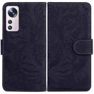 For Xiaomi 12 Lite Tiger Embossing Pattern Leather Phone Case(Black) - 1