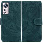 For Xiaomi 12 Lite Tiger Embossing Pattern Leather Phone Case(Green) - 1