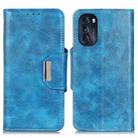 For Motorola Moto G 5G 2022 Crazy Horse Texture Magnetic Flip Leather Phone Case with 6-Card Slots(Blue) - 1