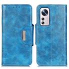 For Xiaomi 12 Lite Crazy Horse Texture Magnetic Flip Leather Phone Case with 6-Card Slots(Blue) - 1