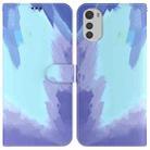 For Motorola Moto E32 Watercolor Pattern Horizontal Flip Leather Phone Case(Winter Snow) - 1