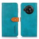 For Sharp Aquos R7 KHAZNEH Dual-color Cowhide Texture Flip Leather Phone Case(Blue) - 1