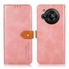 For Sharp Aquos R7 KHAZNEH Dual-color Cowhide Texture Flip Leather Phone Case(Rose Gold) - 1