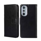 For Motorola Edge+ 2022/Edge 30 Pro Crystal Texture Leather Phone Case(Black) - 1