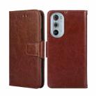 For Motorola Edge+ 2022/Edge 30 Pro Crystal Texture Leather Phone Case(Brown) - 1