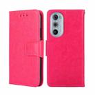 For Motorola Edge+ 2022/Edge 30 Pro Crystal Texture Leather Phone Case(Rose Red) - 1