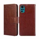 For Motorola Moto G22 Crystal Texture Leather Phone Case(Brown) - 1