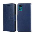 For Motorola Moto G22 Crystal Texture Leather Phone Case(Blue) - 1