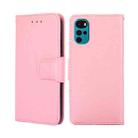 For Motorola Moto G22 Crystal Texture Leather Phone Case(Pink) - 1